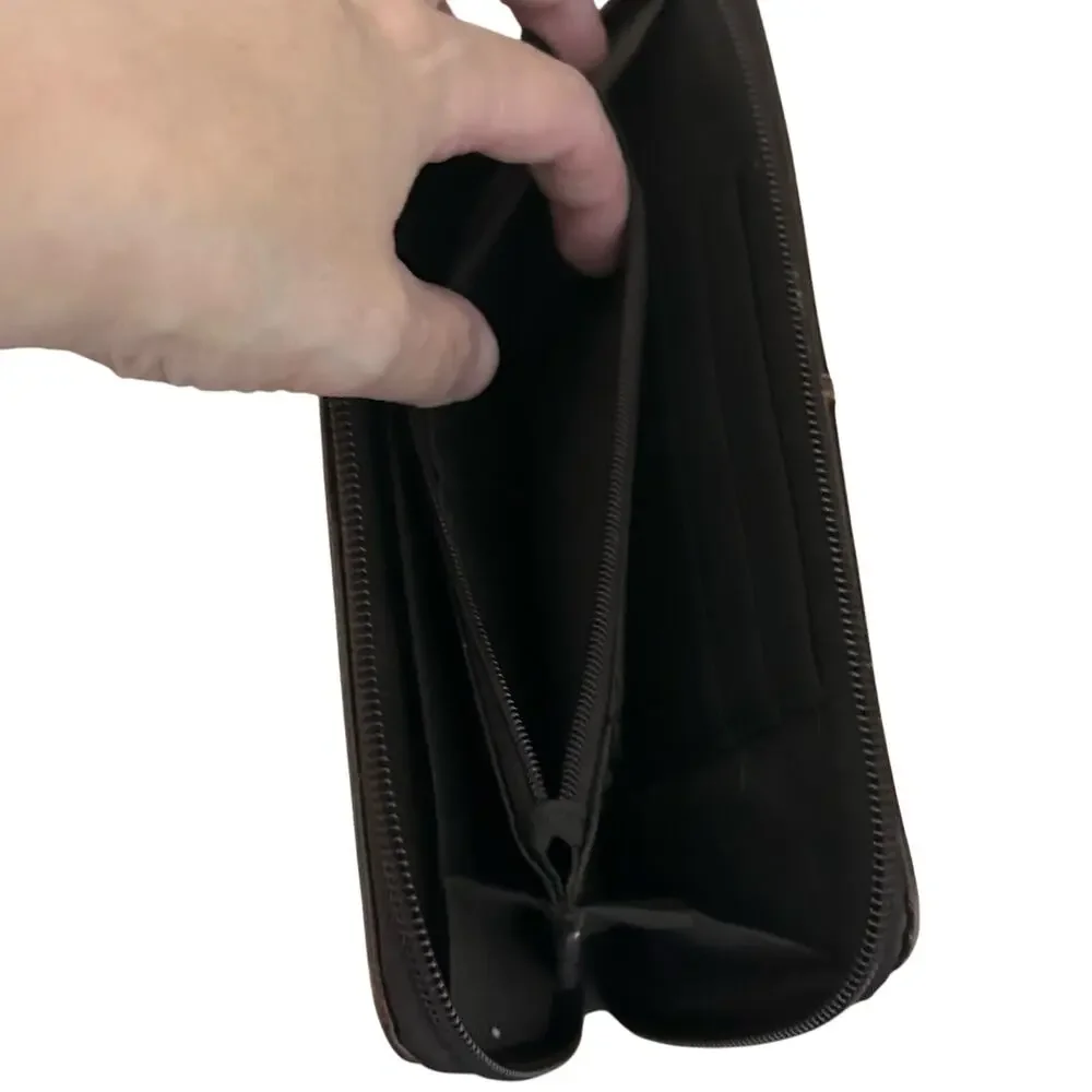 Rossetti brown wallet billfold clutch vinyl